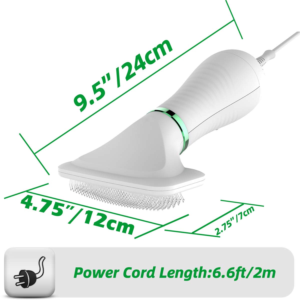 Livekey Pet Hair Dryer, 2 In 1 Pet Grooming Hair Dryer With Slicker Brush, Home Dog Hair Dryer With Adjustable 2 Temperatures Settings, For Small And Medium Dogs And Cats