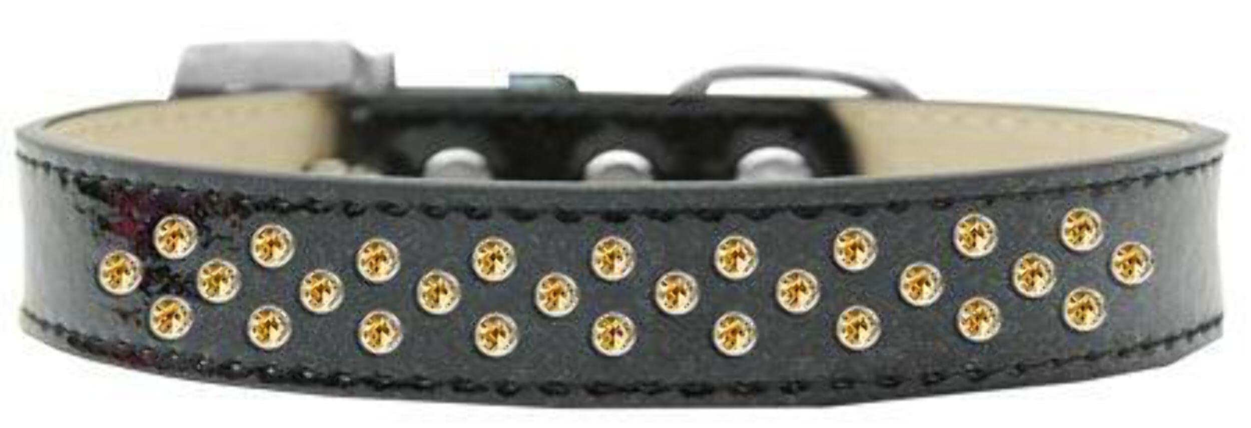 Mirage Pet Products Sprinkles Ice Cream Dog Collar with Yellow Crystals, Size 18, Purple