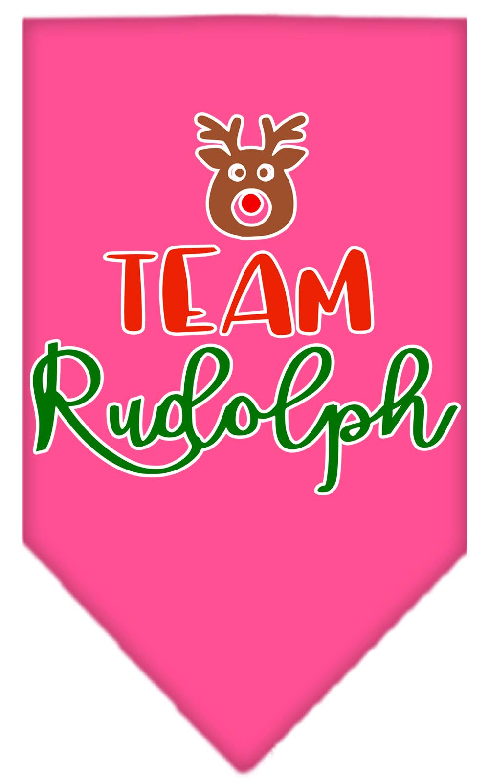 Christmas Pet and Dog Bandana Screen Printed, &quot;I Love Snow&quot; Bright Pink Small