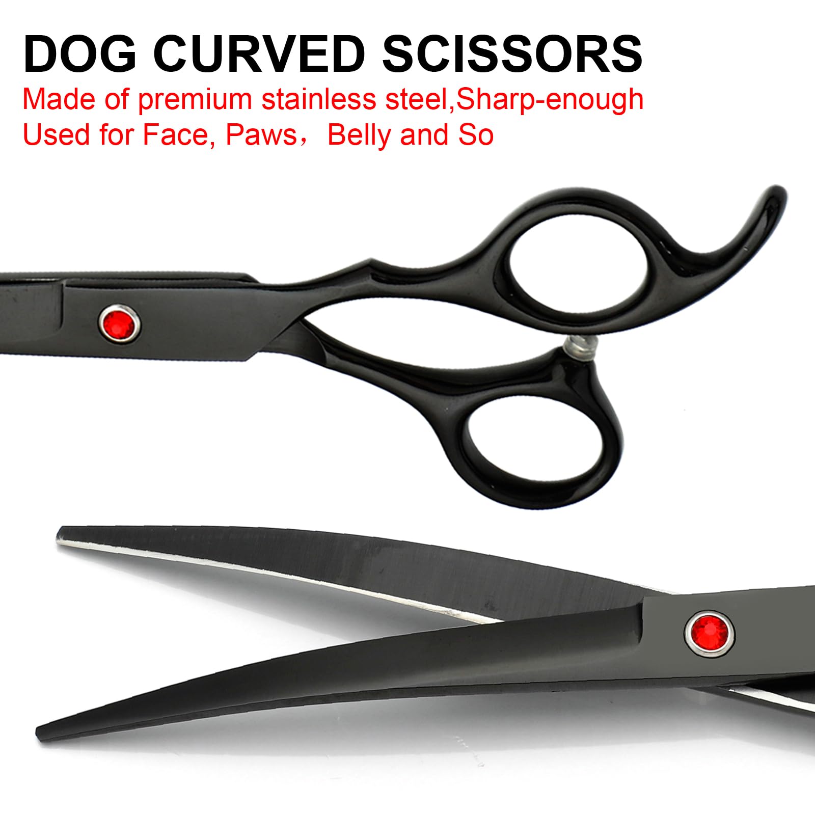 Faigeo Professional Dog Grooming Scissors Set Stainless Steel Dog Grooming Kit - Thinning, Curved Scissors And Comb For Dog Cat