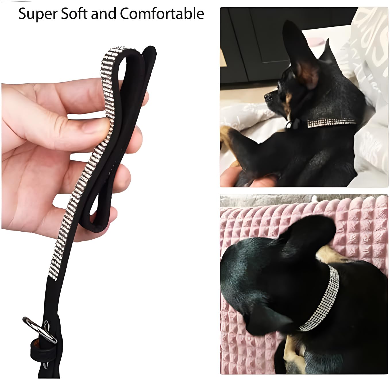 Purple Diamond Cat Collar, Bling Dog Collar Girl Rhinestone Puppy Collar Female Sparkly Sparkle Jewelry Cute Adjustable For Xxs