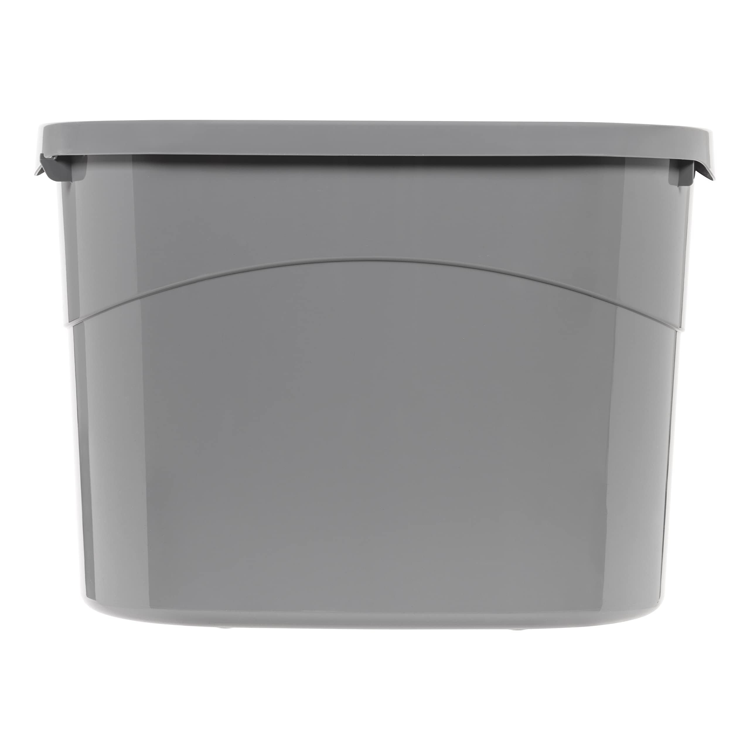 Amazon Basics Large Cat Litter Box With High Sides, Top Entry, Includes Scoop, 20.5 X 14.75 X 14.38 Inches, Grey