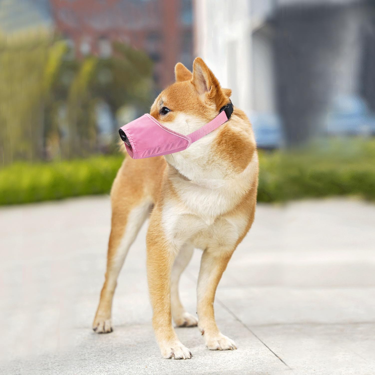 Idepet 7Pcs Adjustable Dog Muzzles - Anti-Biting Barking Muzzles For Small, Medium, Large & Extra Dogs (Pink, Pack Of 7)