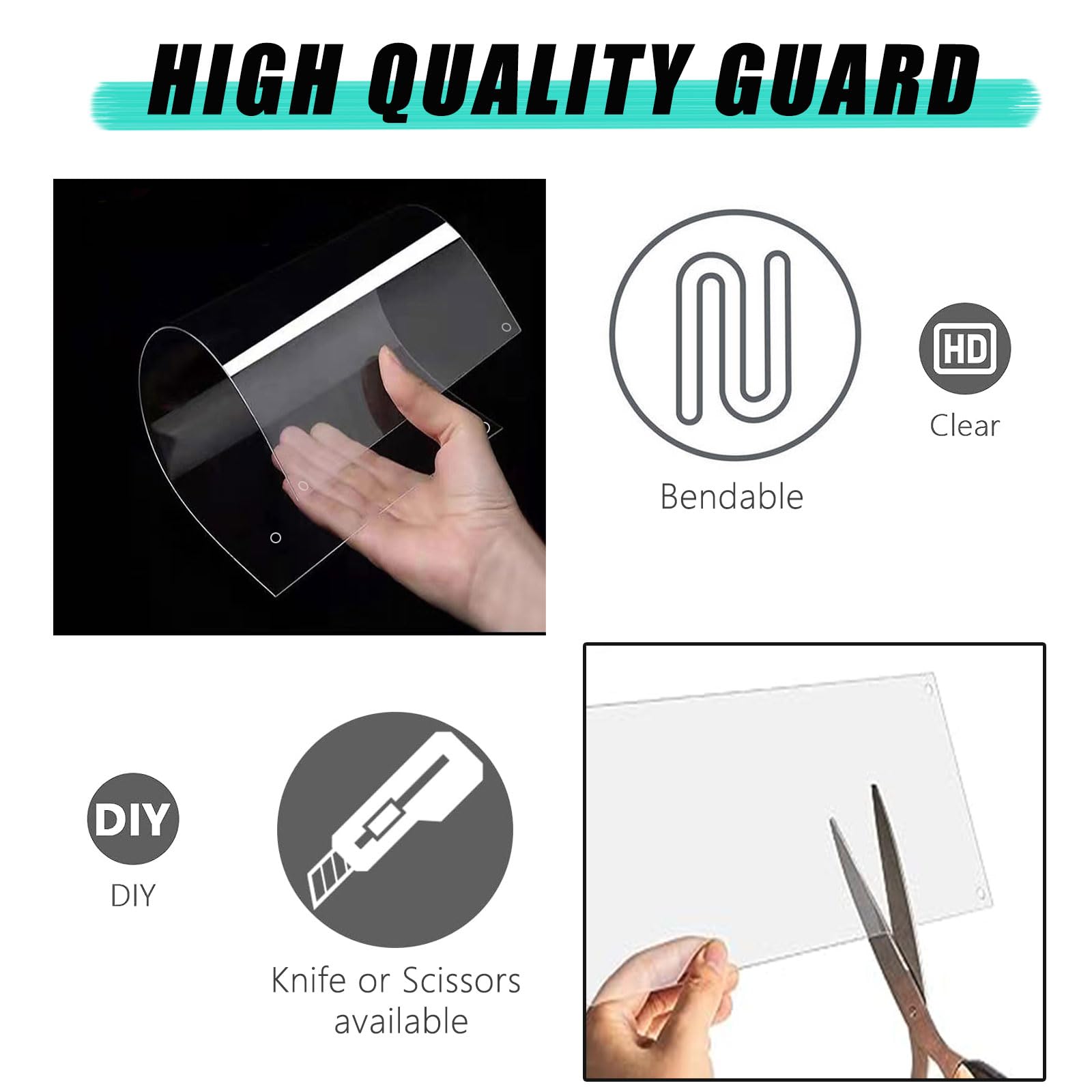 Oncpcare 6 Pack Pet Liner Protection Rabbit Urine Guard Clear Edge Liner Guinea Pig Side Lining Habitat Siding Small Animal Cage