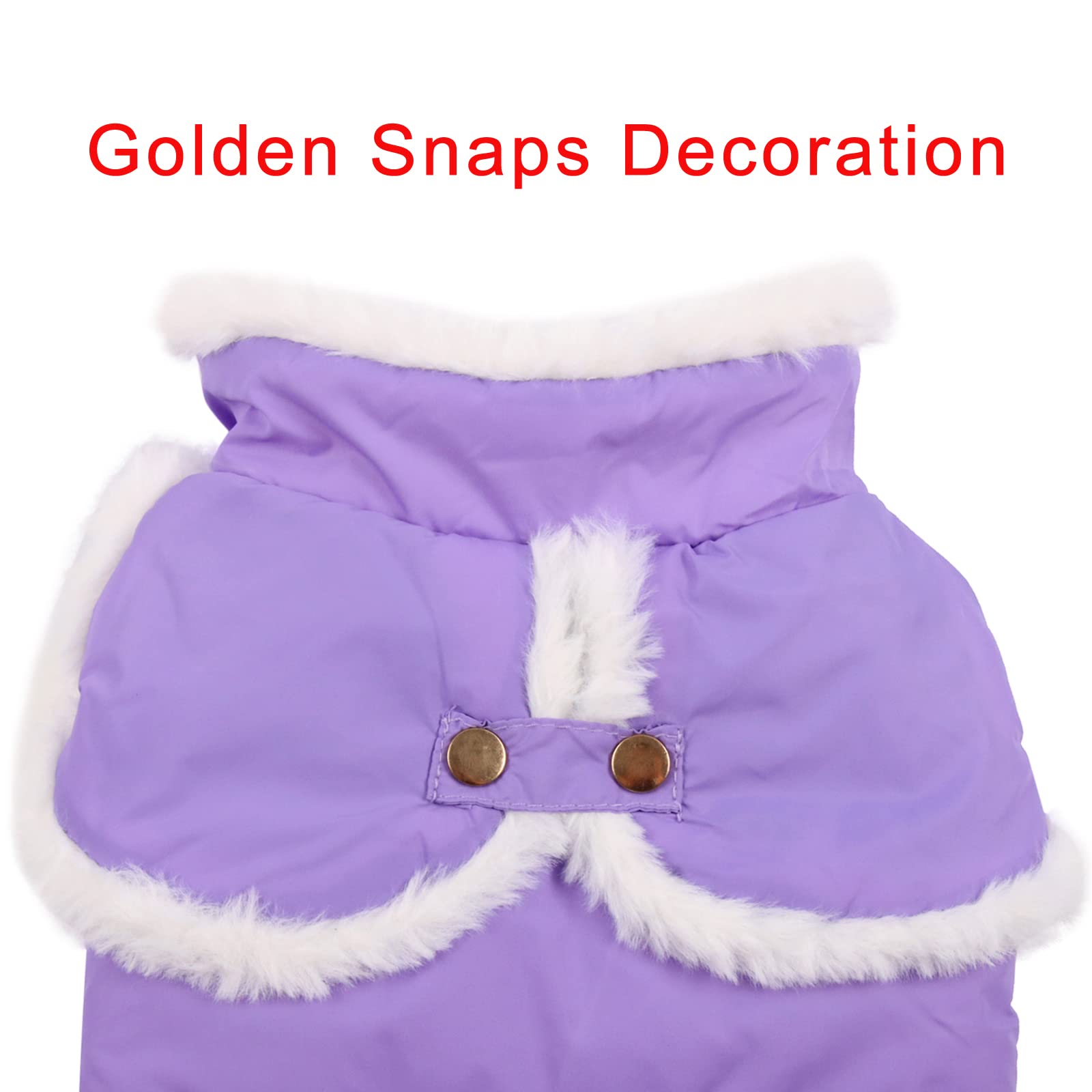 Joydaog Shawl Design Fleece Lined Warm Dog Jacket For Winter Cold Weather,Soft Windproof Large Dog Coat,Purple Xxxl