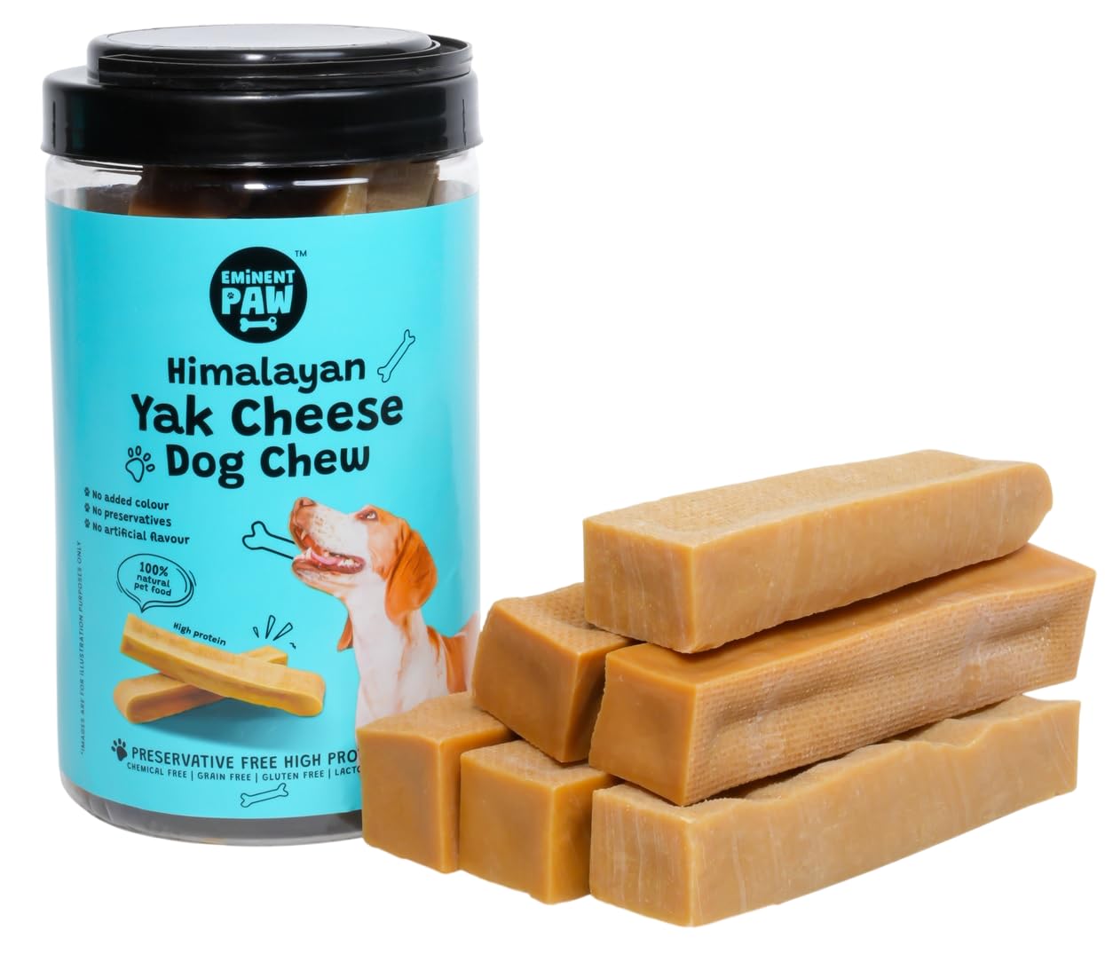 1.5 LB (Large - 6 to 7 Bars) Yak Cheese Dog Chews - 100% Natural Himalayan Treats for Aggressive Chewers - Long Lasting, Odor-Fr