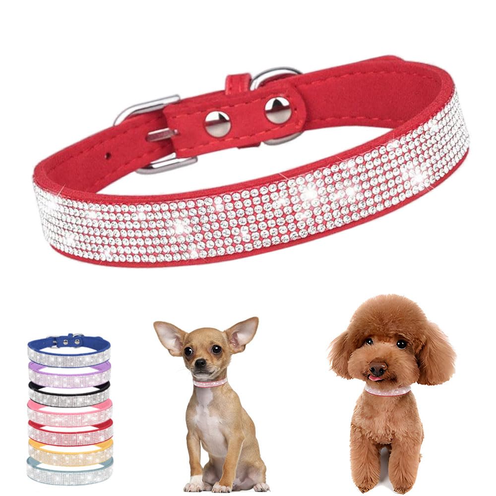Small Dog Collars For Female Dogs,Rhinestone Dog Collars Bling Diamond Cute Sparkly Jewelry Cat Collar For Xxs Xs Small Medium L