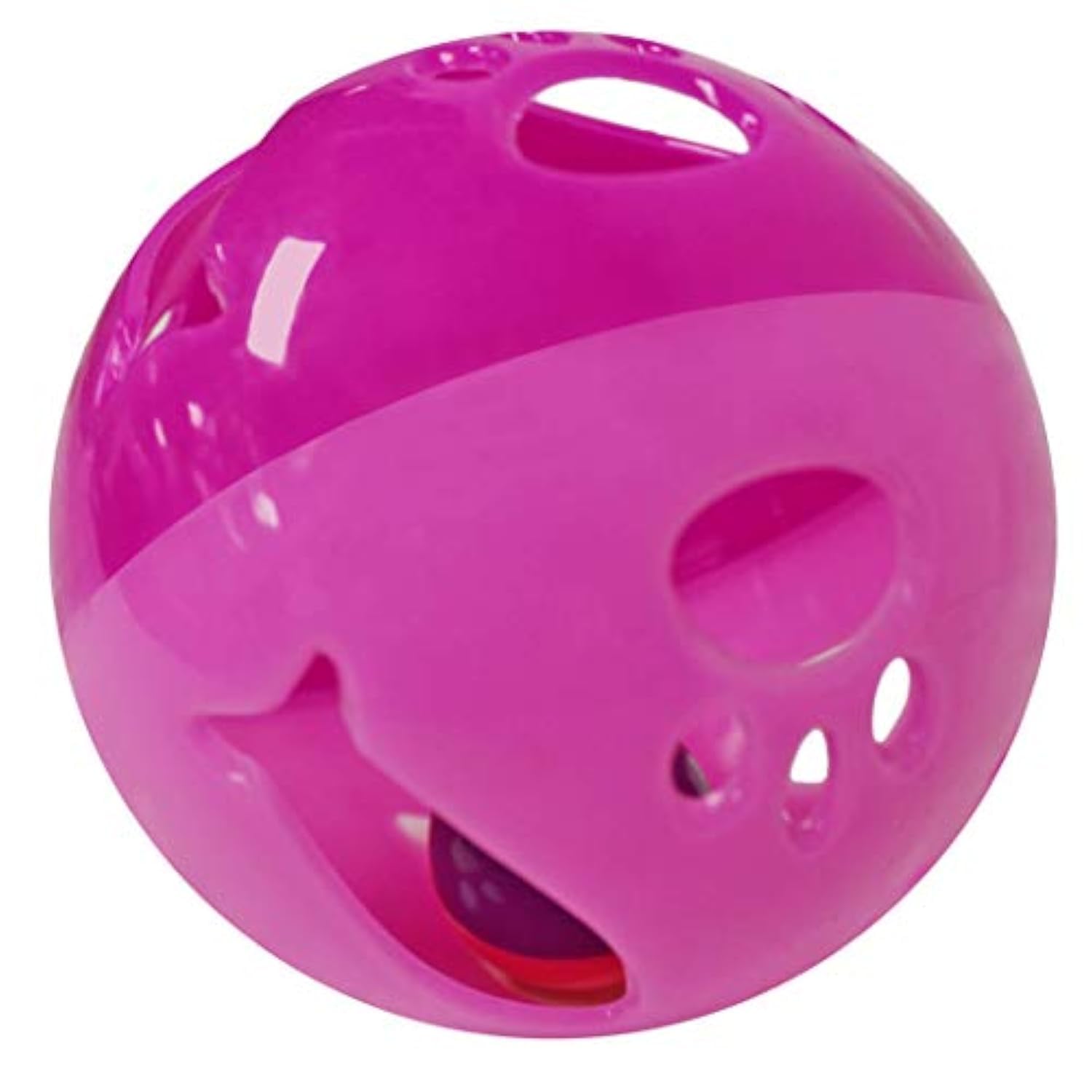LOVINPUP Cat Ball Toy with Bell Larger Size, Bells Jingle as Balls Roll, Cat Toy for Small or Large Cats, or Other Animals (Pink