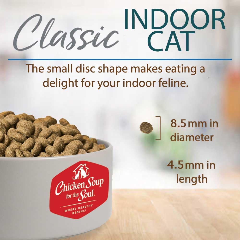 Chicken Soup for the Soul All Natural Premium Indoor w/Hairball Care Adult Dry Cat Food, Real Meat First Ingredient, No By-Produ