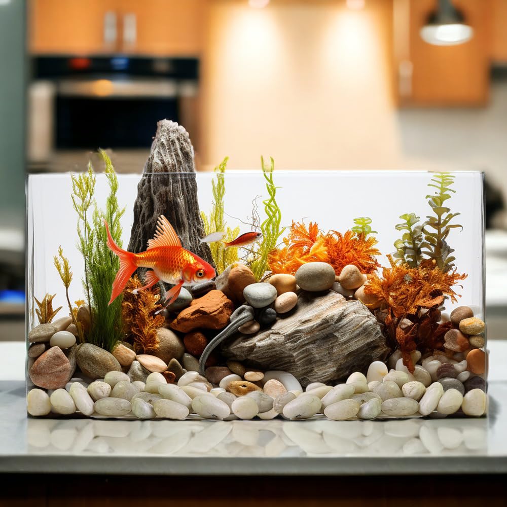 HappyFiller Natural Decorative White Pebbles Polished Rocks Stones for Aquarium Gravel,Fish Turtle Tank,Outdoor Indoor Succulent