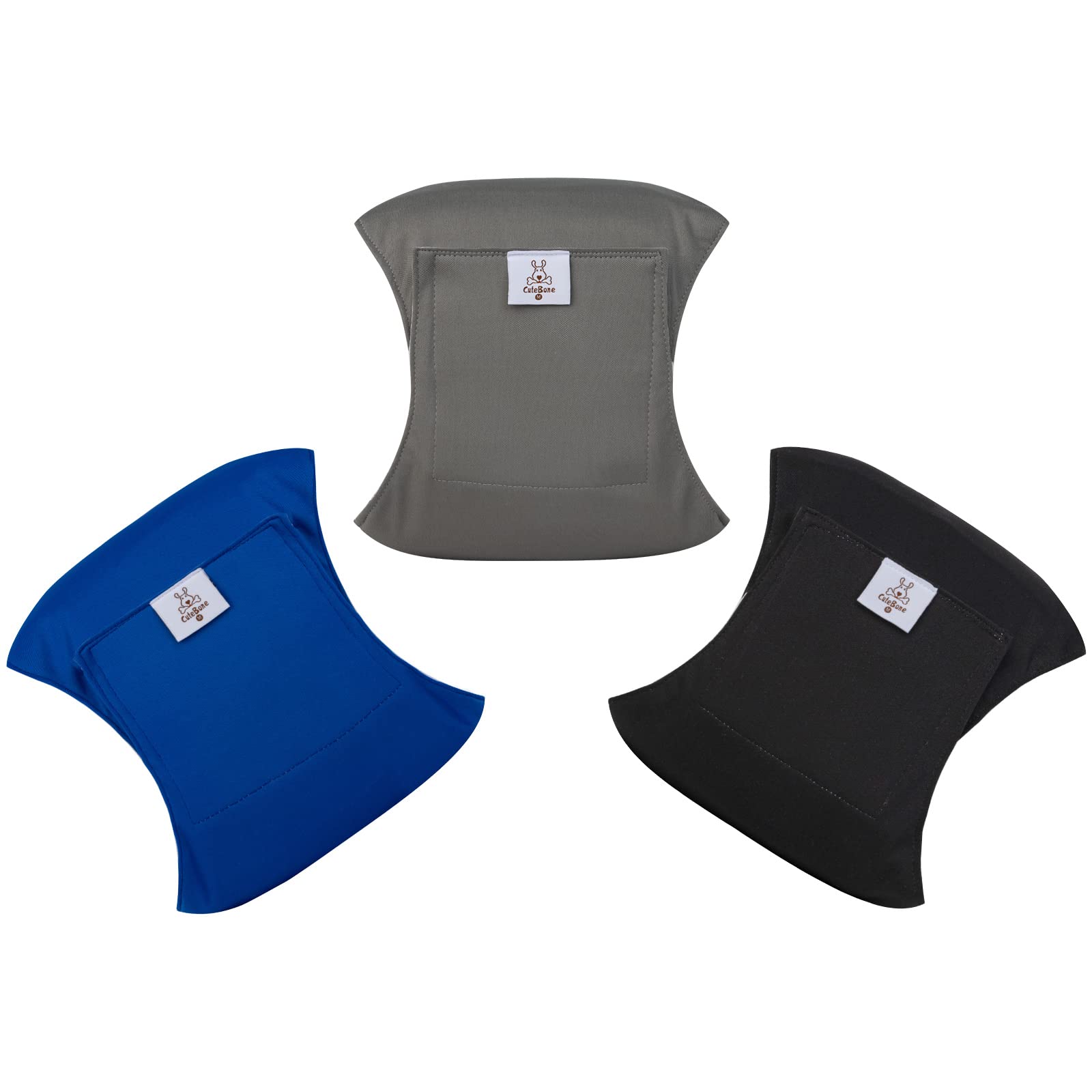 Cutebone Dog Diapers Male Washable Belly Band For Male Dogs Wraps 3Pcs A Pack Dm41S