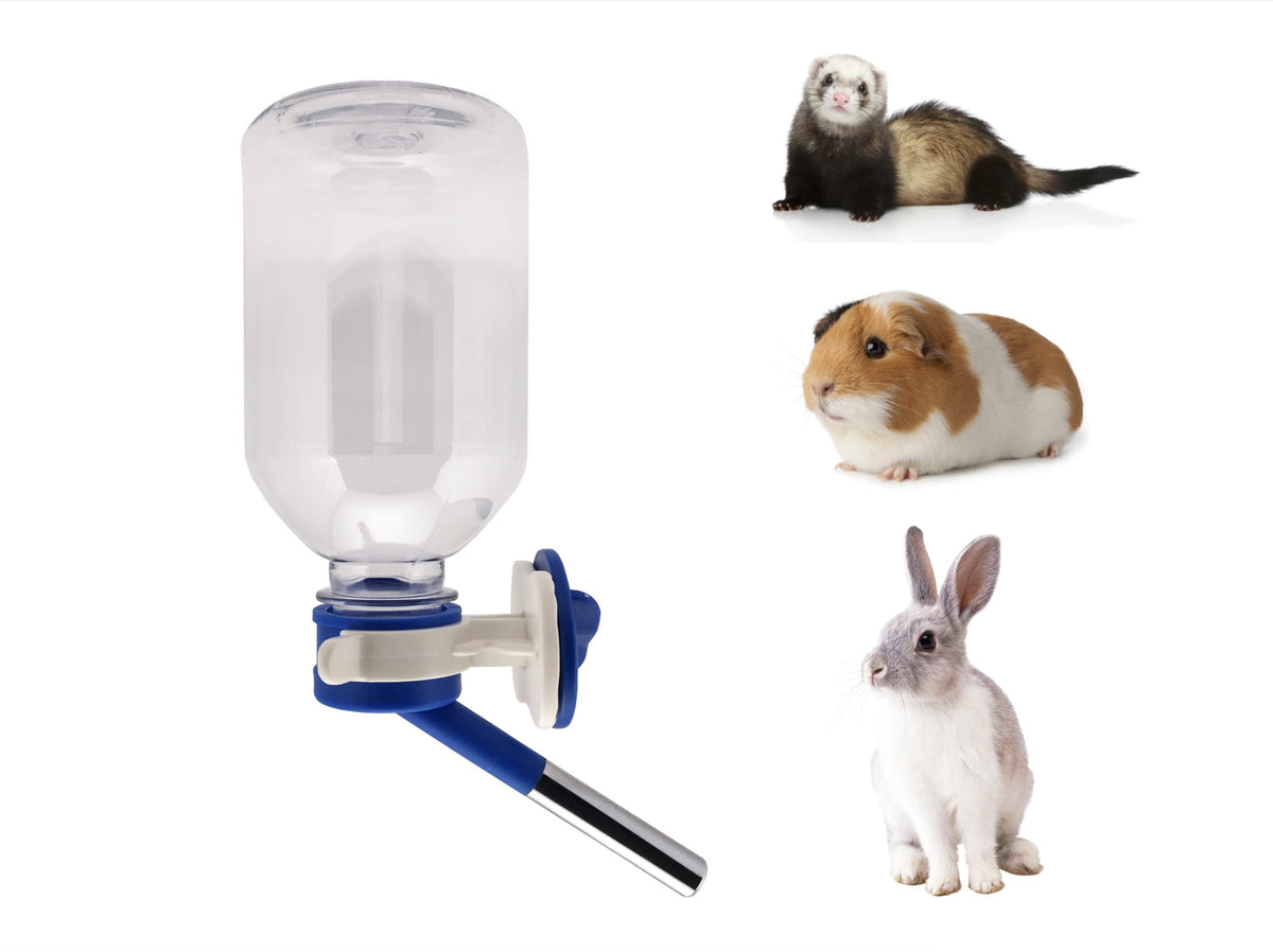 Choco Nose Patented No-Drip Water Bottle/Feeder For Guinea Pigs/Hamsters/Bunnies/Ferrets/Other Small Pets, Critters And Animals -For Cages, Crates Or Wall Mount. 11.2 Oz. Nozzle 10Mm, Blue (H128)