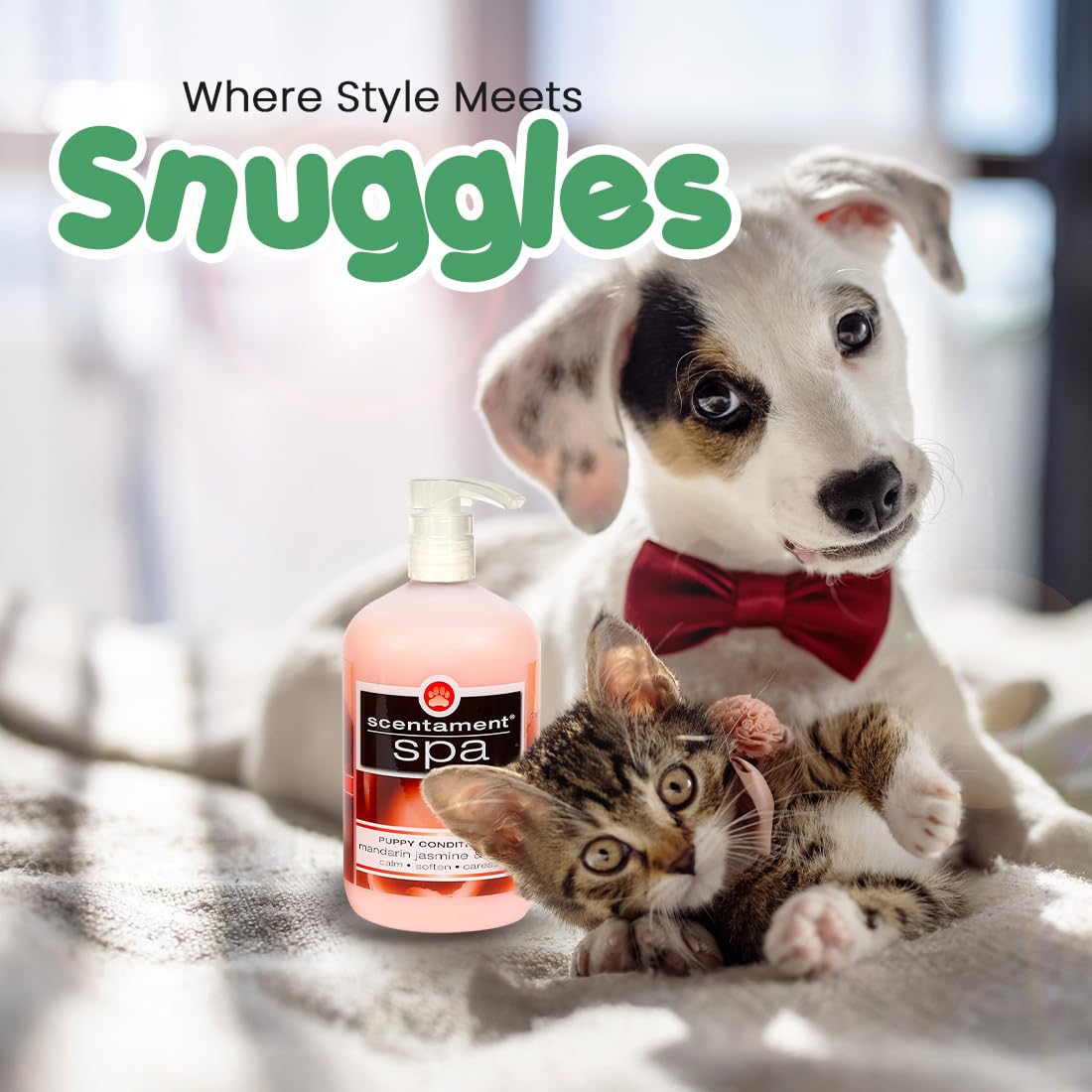 Best Shot Scentament Spa Puppy Conditioner, Ph Balanced And Hypoallergenic Skin Care Product For Any Dog, Cat, Puppy, Or Kitten, Mandarin Jasmine Honey, 16 Oz