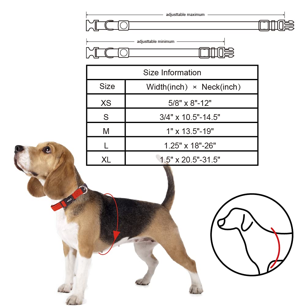 Kruz Original Heavy-Duty Adjustable Dog Collar - Ultra Soft Padding, Lifetime Durability, Comfortable Collar for Large, Medium,