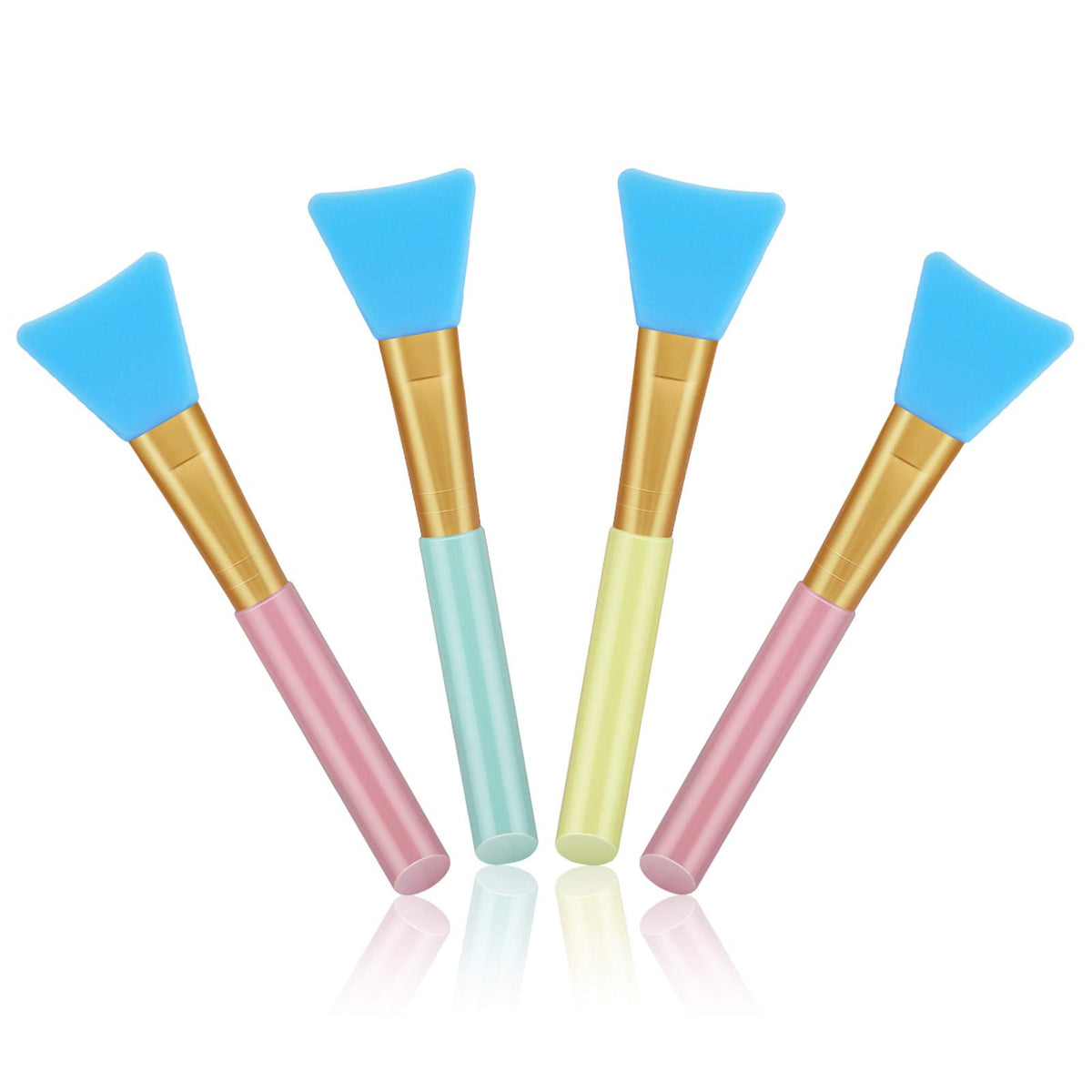 Cuttte 4Pcs Silicone Face Mask Brushes, Flexible Facial Mud Mask Applicator Brush, Hairless Moisturizers Applicator Tools, Soft 