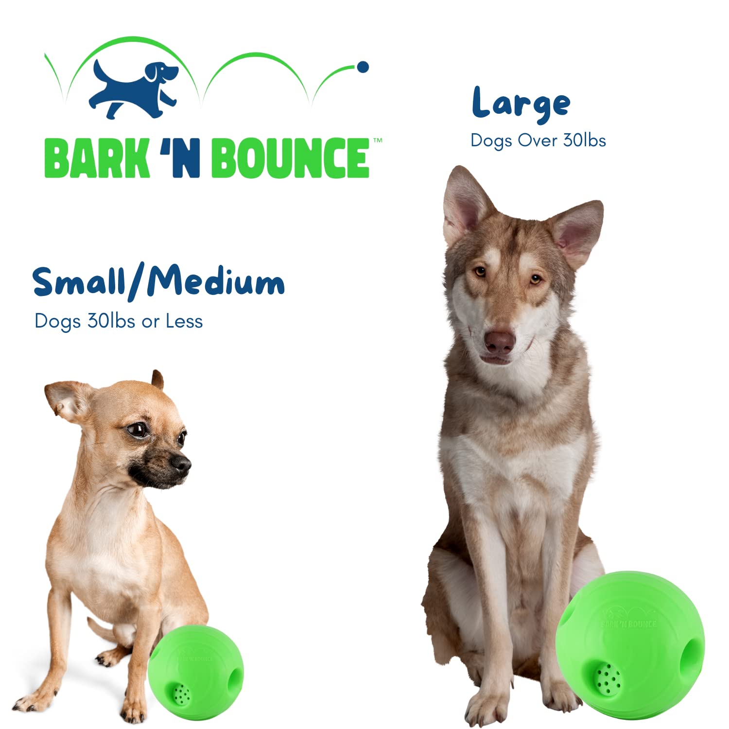 Bark N Bounce Interactive Dog Toy Ball - Large 6.5in, Bouncing & Laughing Fun for Dogs 30lbs, All Breeds - The Outdoor Optimist