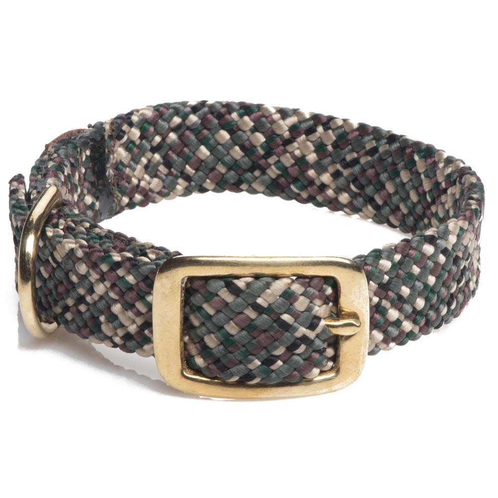 Mendota Pet Double Braid Collar - Brass - Dog Collar - Made In The Usa - Camo, 9/16 In X 12 In Junior
