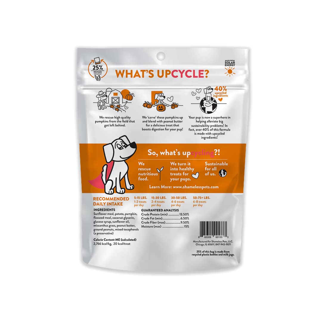 Shameless Pets Soft-Baked Dog Treats, Pumpkin Nut Partay - Natural & Healthy Dog Chews for Digestive Support with Fiber - Made i