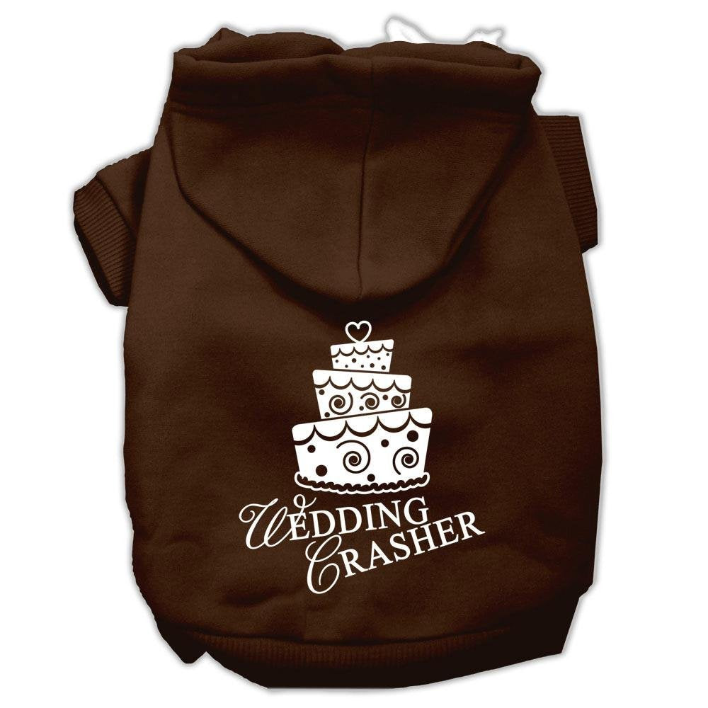 Pet Dog & Cat Hoodie Screen Printed, &quot;Wedding Crasher&quot; Brown 2XL (20-25 lbs.)