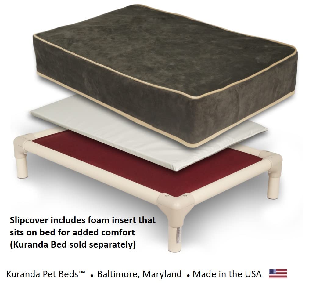 Kuranda Microsuede Slipcover - X-Large - 44' X 27' - Microsuede - Smoke