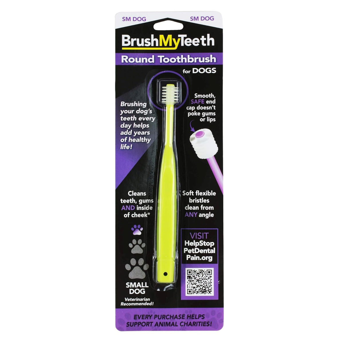 Brush My Teeth Small Dog Toothbrush, Rounded Brush Head -Soft Flexible Bristles, Safe And Gentle Brushing For Small Dogs, Small Breeds And Puppy, Daily Brushing Adds Years Of Healthy Life, Multicolor