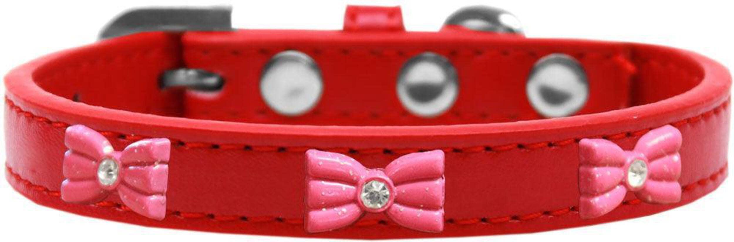 Mirage Pet Products 631-11 LV20 Pink Glitter Bow Widget Dog Collar Lavender, Size 20