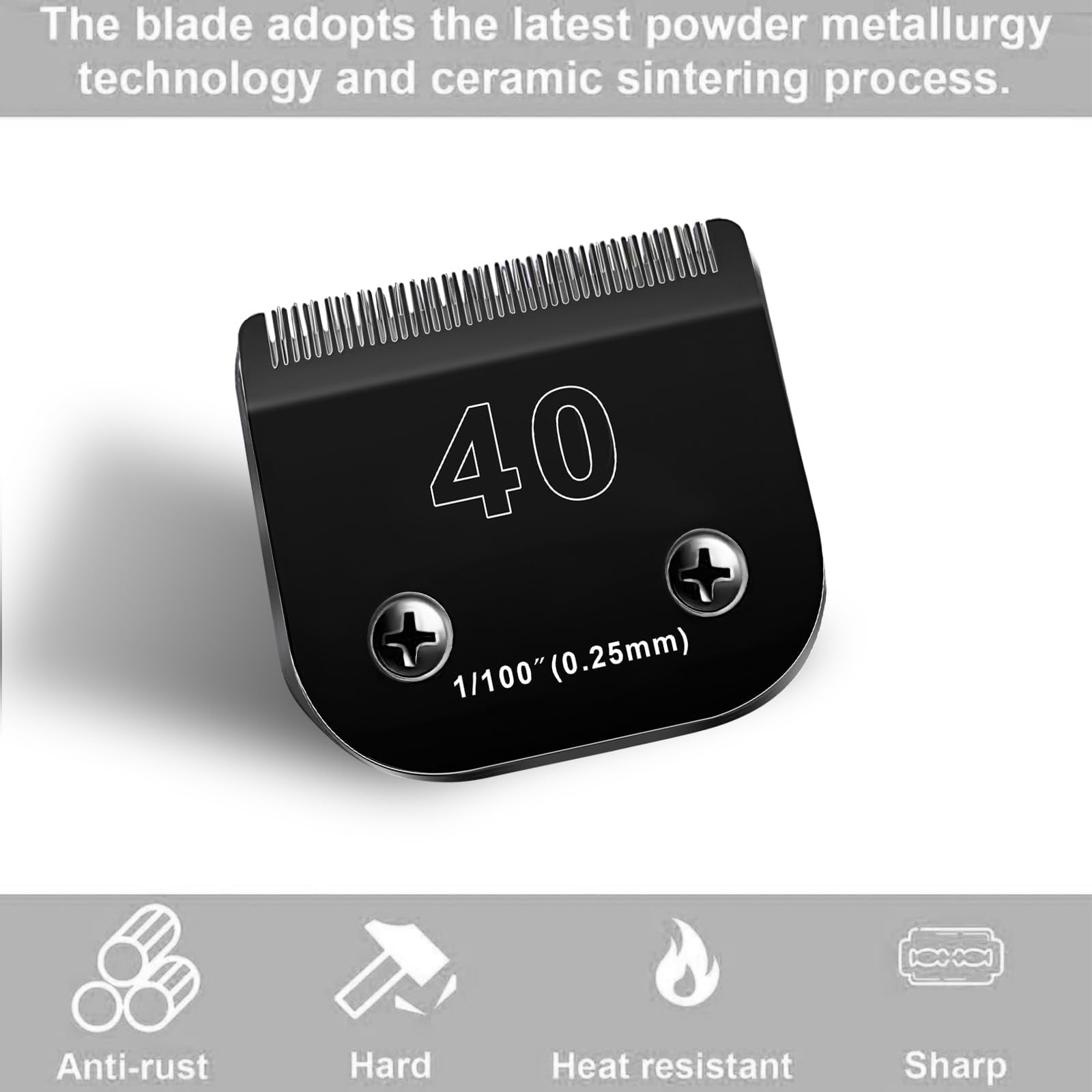 2PACK 40 Blades Dog Grooming Blades Compatible with Ainds/Oster A5/Wahl KM-10 Series Dog Clippers,Detachable Clipper Replacement