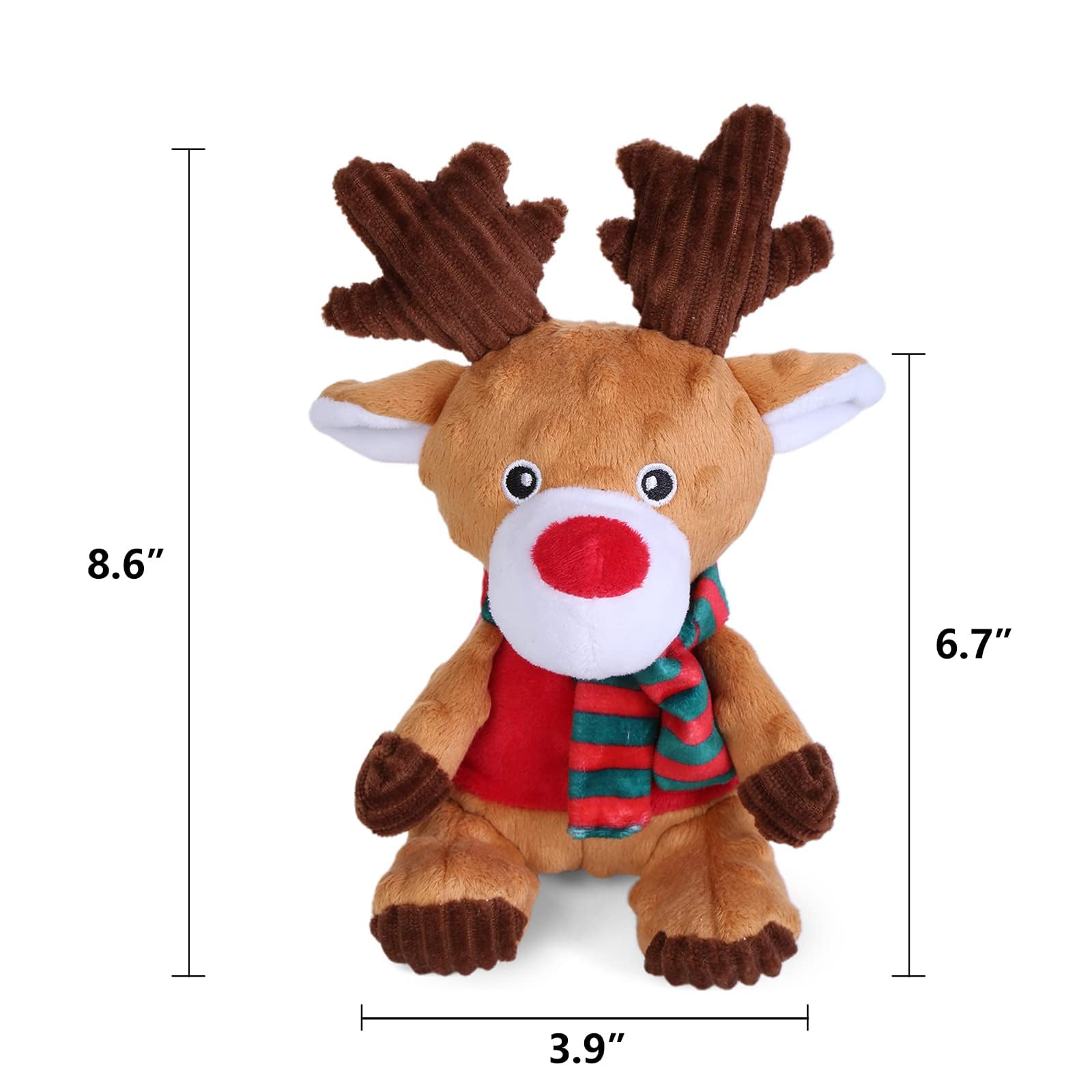 Blnboimrun Dog Toys Stuffed Dog Plush Toys Milu Deer Dog Squeaky Toys With Crinkle Paper Chew Toys For Large And Medium Dogs Puppy