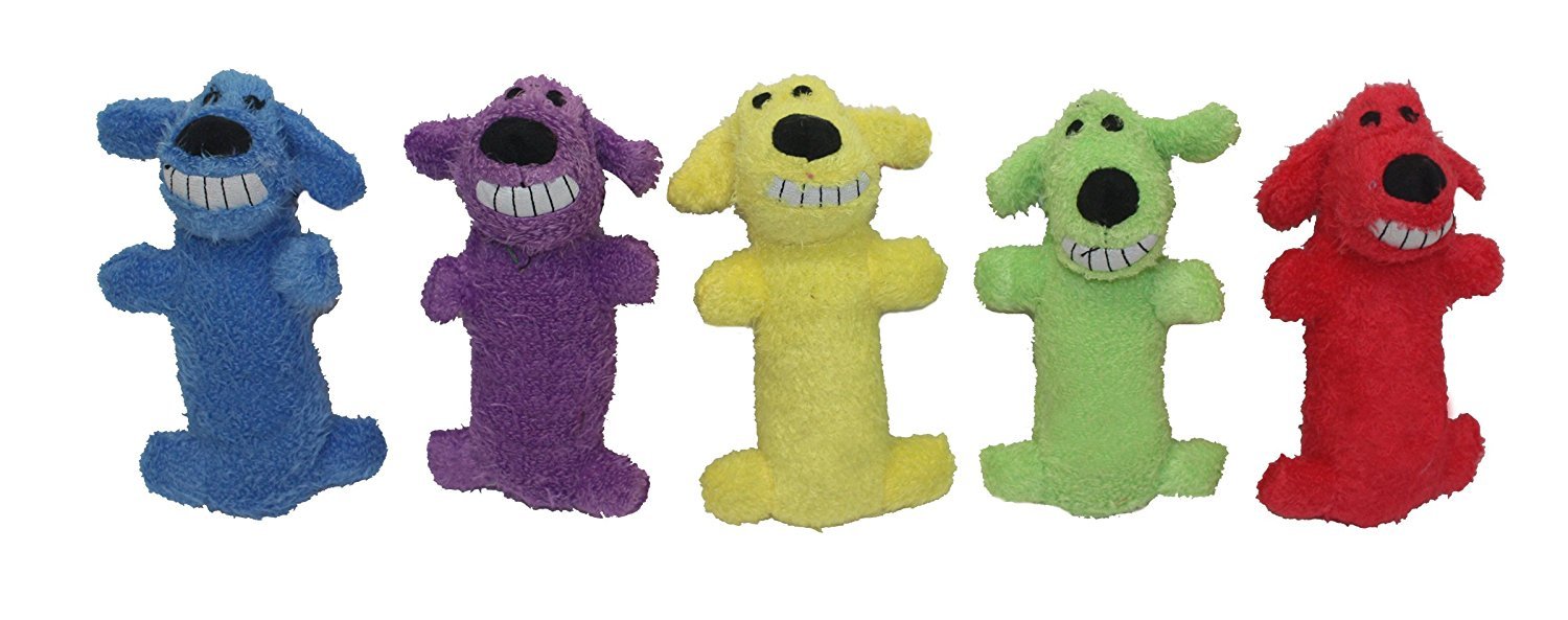 Multipet Loofa Dog 'The Original' Assorted Colors (Purple, Red, Green, and Blue) 6'' Dog Toy