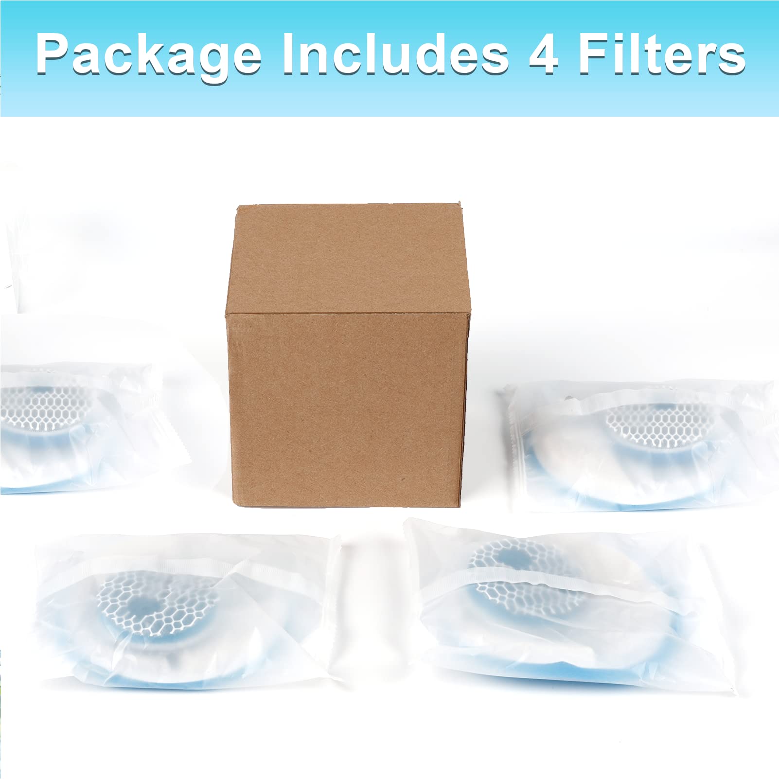 Biubiucat Cat Water Fountain Filters - 4Pcs Activated Professional Removable Circle Reusable Fountain Carbon Filter Drink Fountain Filter