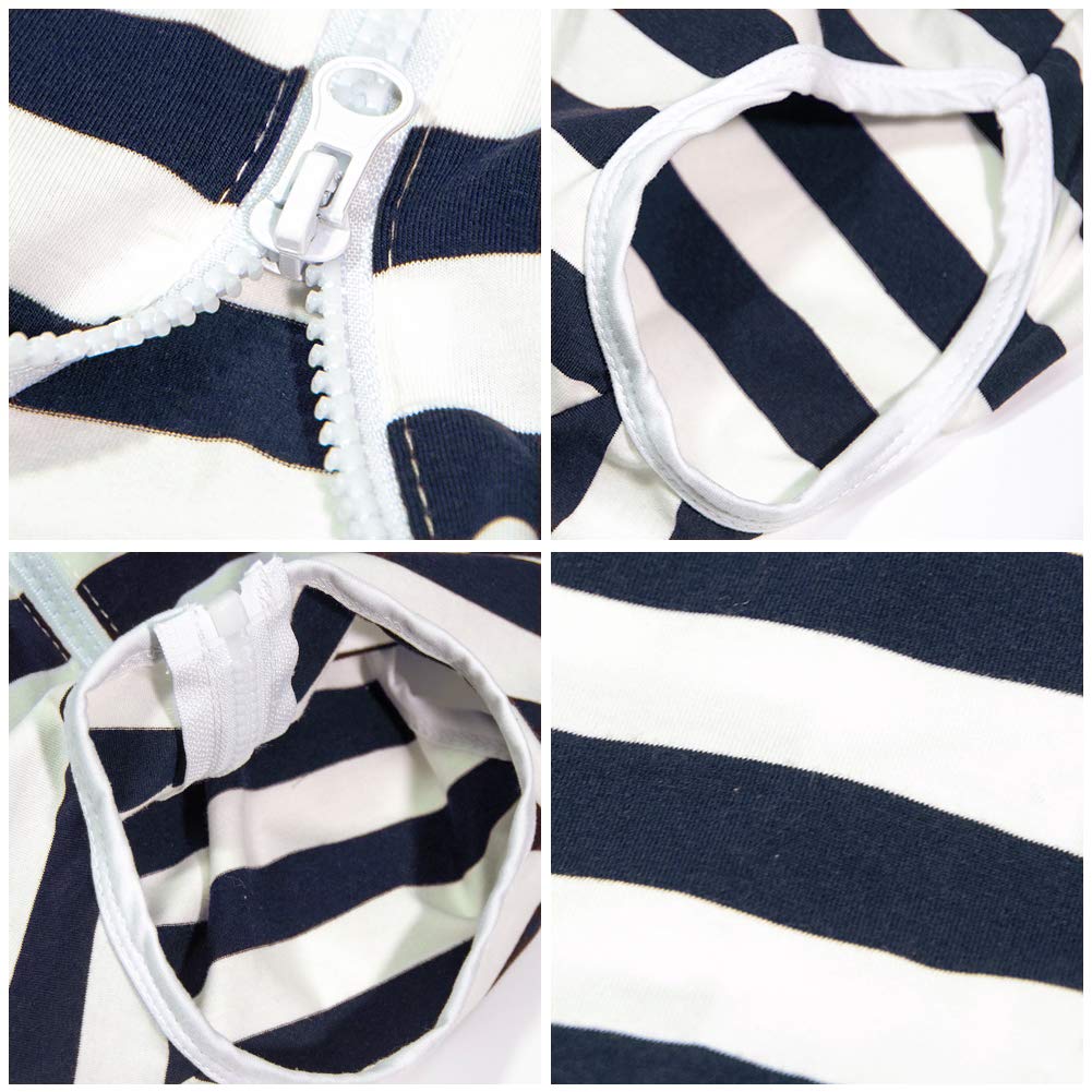 Dogs Recovery Suit Post Surgery Shirt For Female Male Dog, E-Collar Alternative Wound Protective Clothes (Navy-White-4Xl)