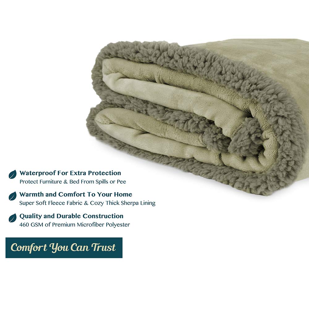 PAVILIA Waterproof Blanket for Couch, Sofa | Waterproof Dog Blanket for Large Dog, Puppy, Cat | Pet Blanket Protector | Plush So
