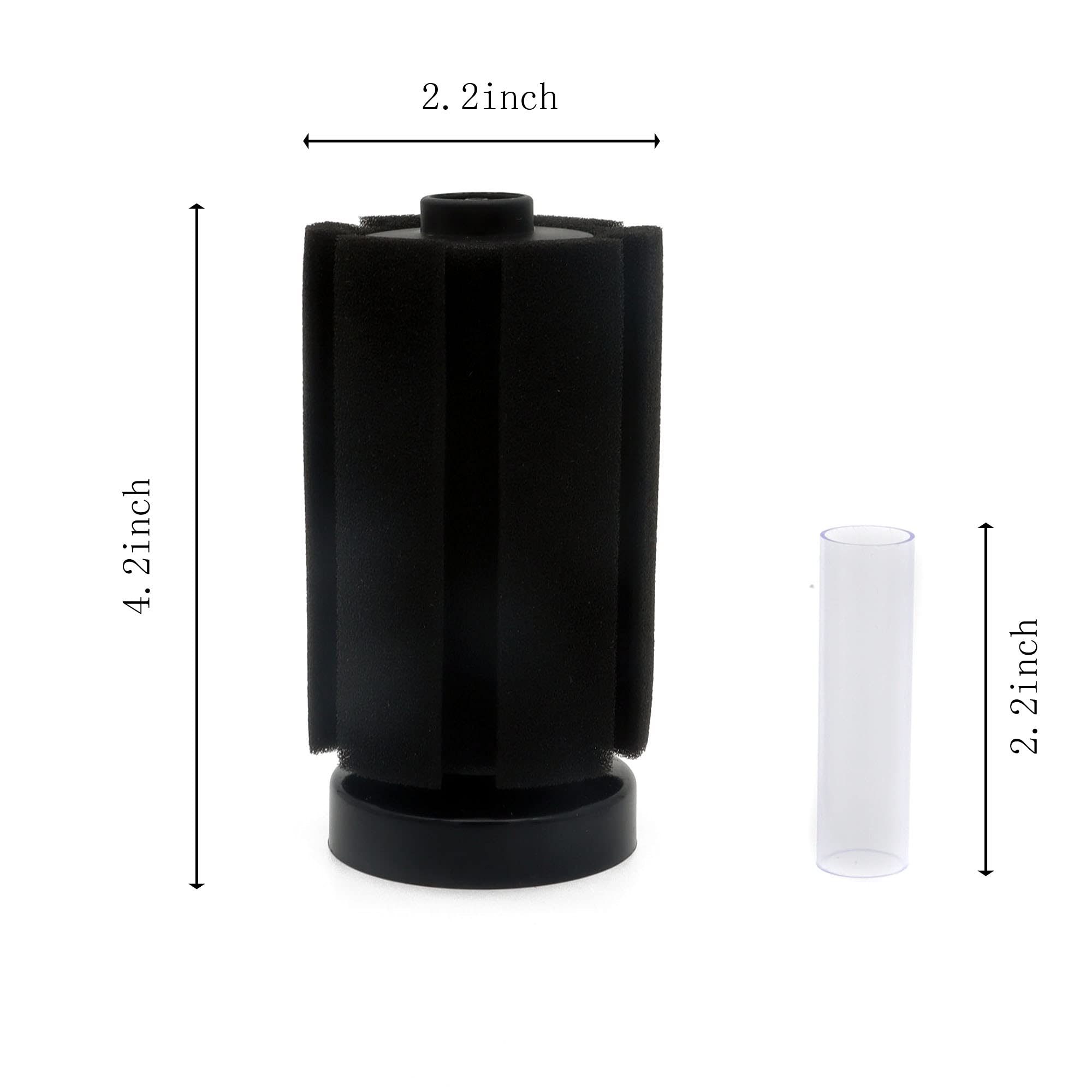 Alegi 4Pcs Small Aquarium Bio Sponge Filter With Suction Cups, Check Valves For 5 Gal, 10 Gal, 20 Gal Breeding Fry Betta Shrimp