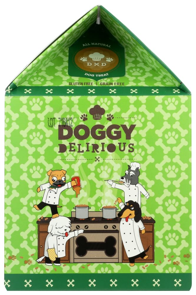 Doggy Delirious Crunchy Dog Treats - for All Pet Sizes, Breeds - All-Natural Puppy Treat - 100% Human-Grade - Delicious Pet Trea