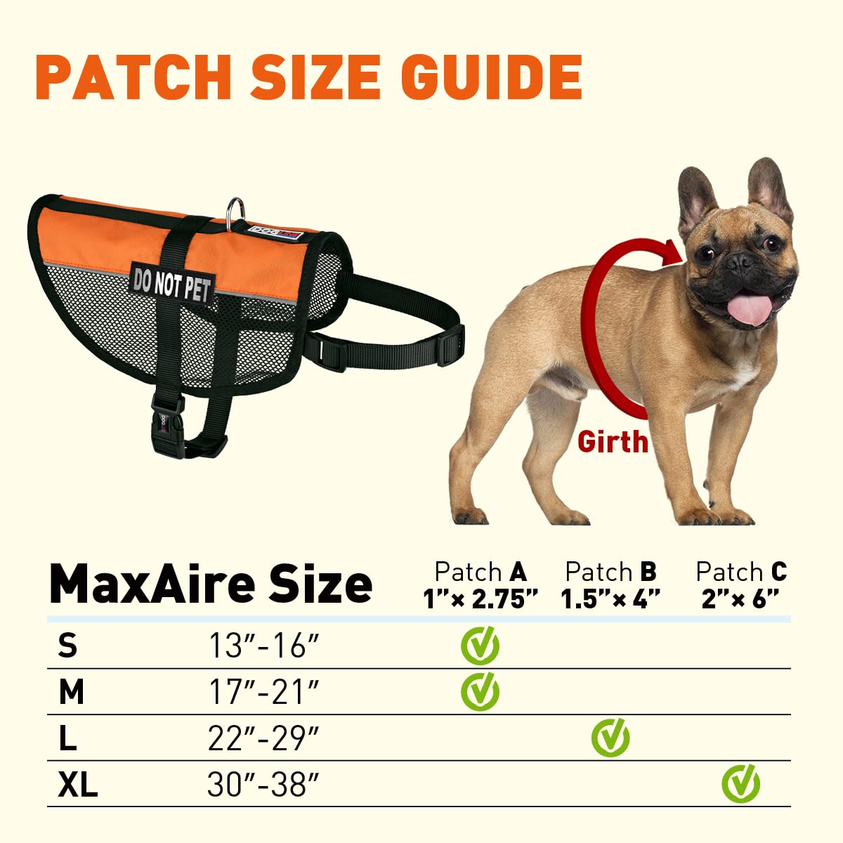 Dogline Maxaire Multi-Purpose Mesh Vest For Dogs And 2 Removable Do Not Pet Patches, Medium, Orange