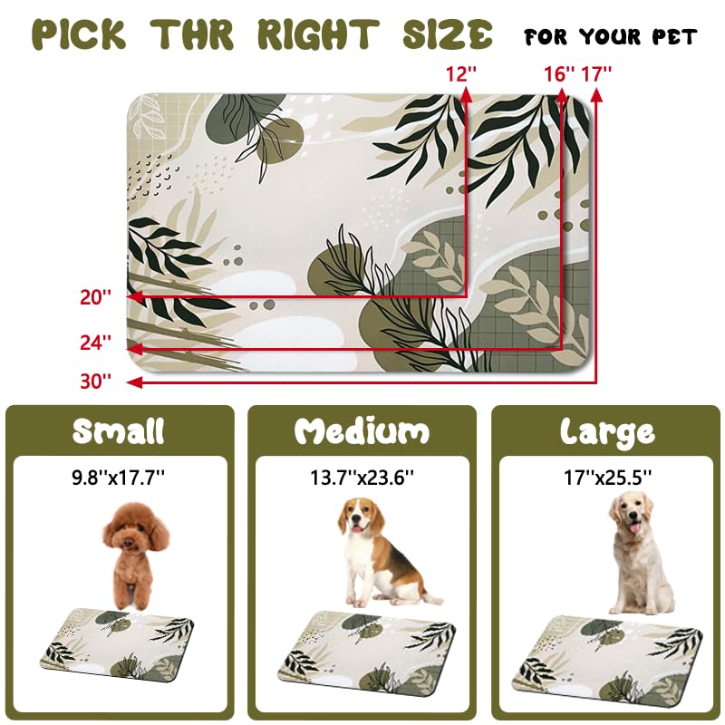 Zoeeya Dog Food Mats for Floors Waterproof, Dog Cat Water Bowl Mats Pet Feeding Absorbent Mat Dog Cat Pet Placemats for Food and