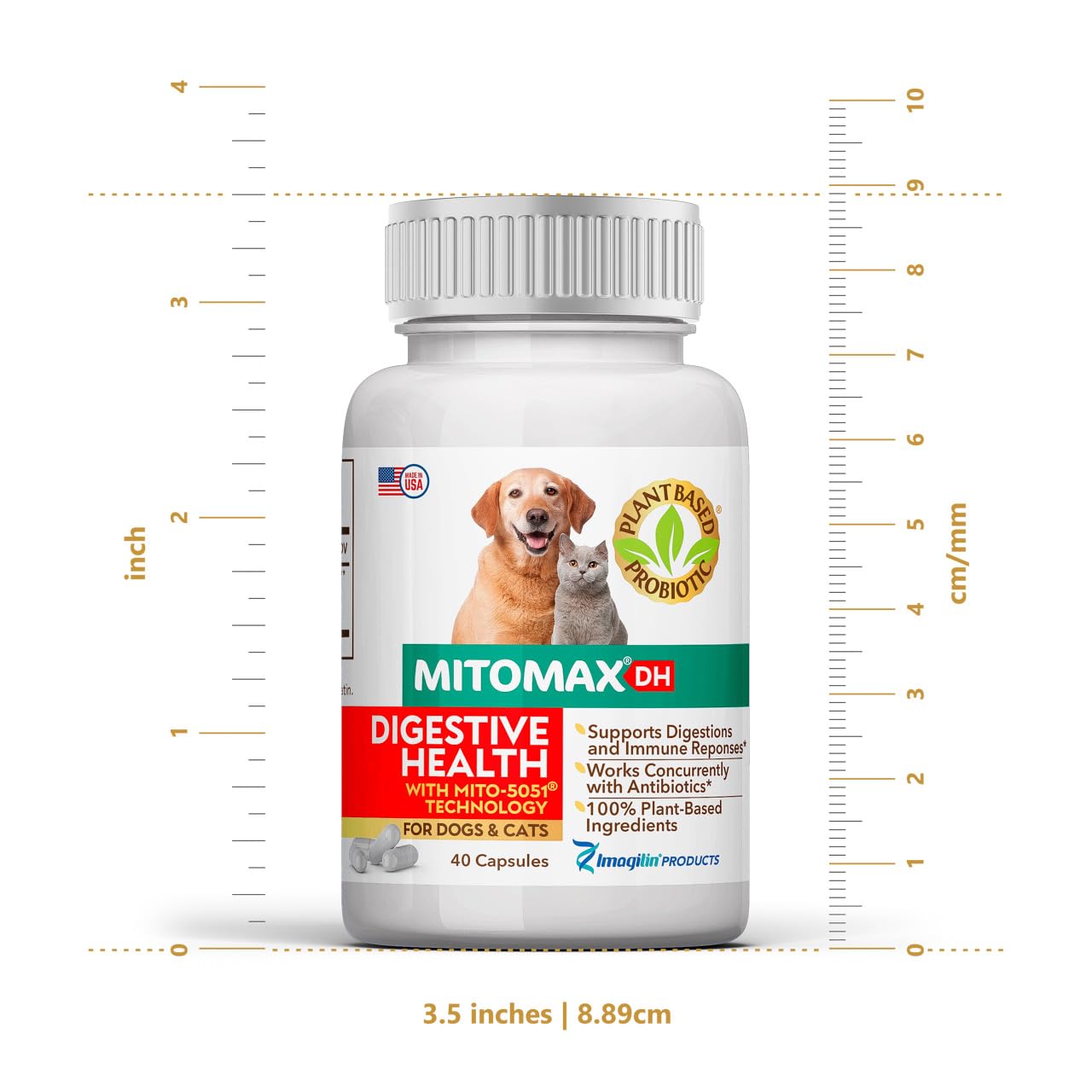 MitoMax-premium plant based probiotics for dogs and cats, 40 capsules