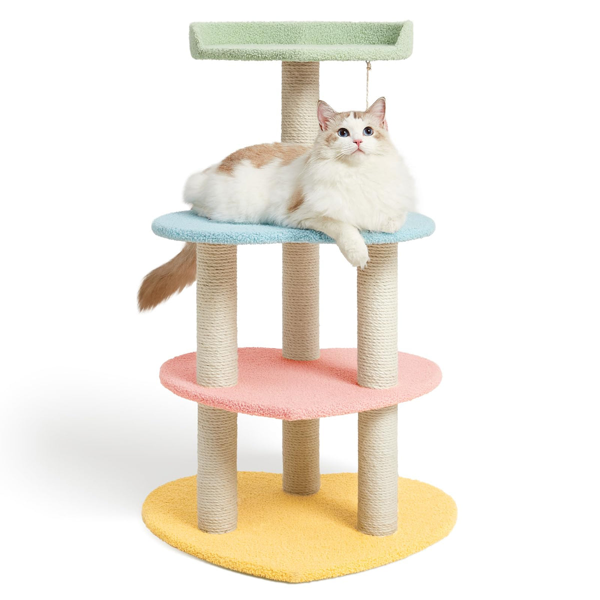 Vetreska Cat Tree Cat Tower 39.4'' For Indoor Cats With Sisal Covered Scratching Posts And Sweetheart Shape Platform, Multi-Level Cat Tower Activity Center Furniture For Kittens Cats And Pets