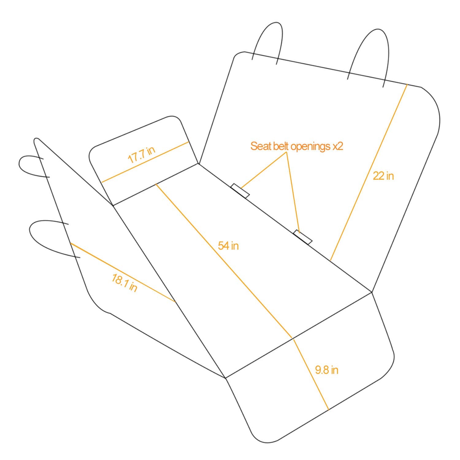 Beikott Dog Car Seat Covers, Pet Seat Cover, Anti-Scratch Nonslip Waterproof Car Seat Cover, 600D Heavy-Duty Durable Car Backing