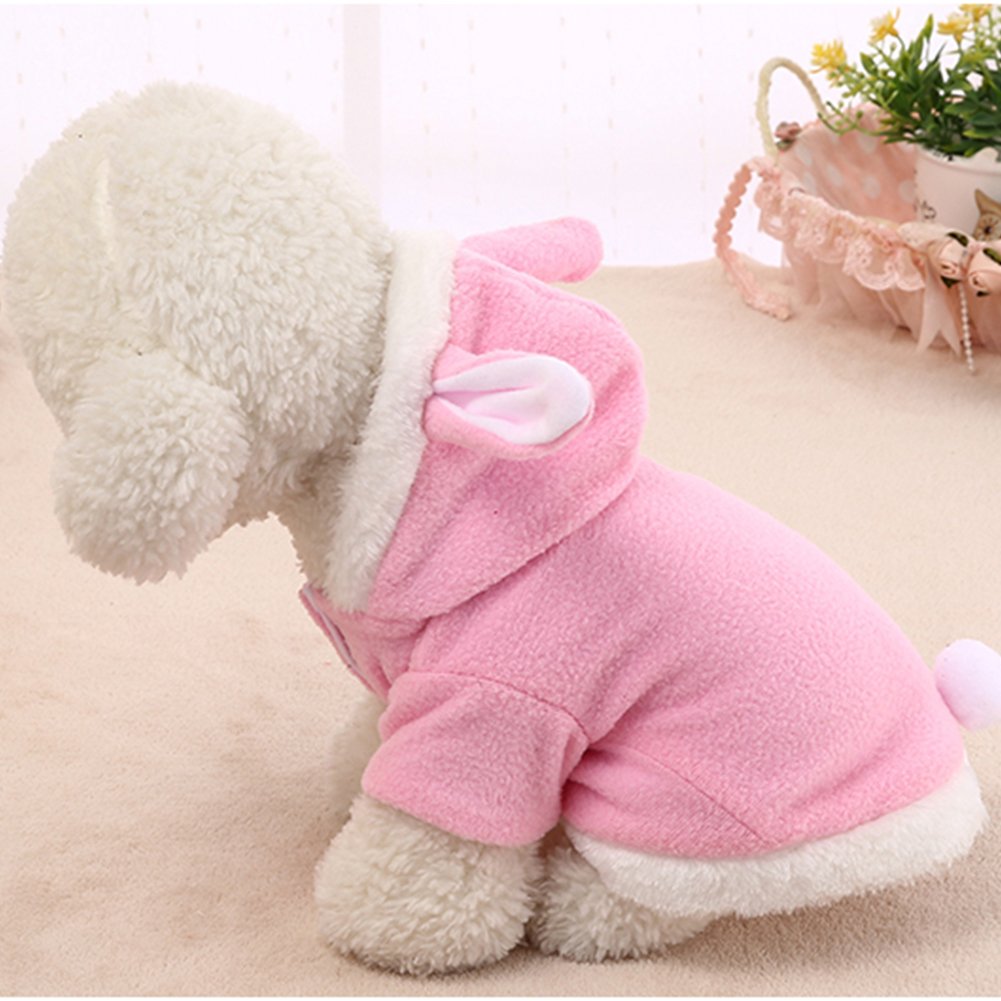 Nacoco Dog Rabbit Costume Pet Puppy Hoodies Clothes Coat Bunny Autumn Winter Halloween For Small Dog And Cat (S)