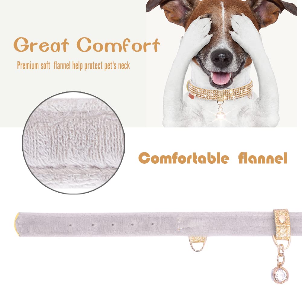 Petshome Cat Collar, Dog Collar, [Bling Rhinestones] Premium Pu Leather With Pendant Adjustable Collars For Small To Medium Dog