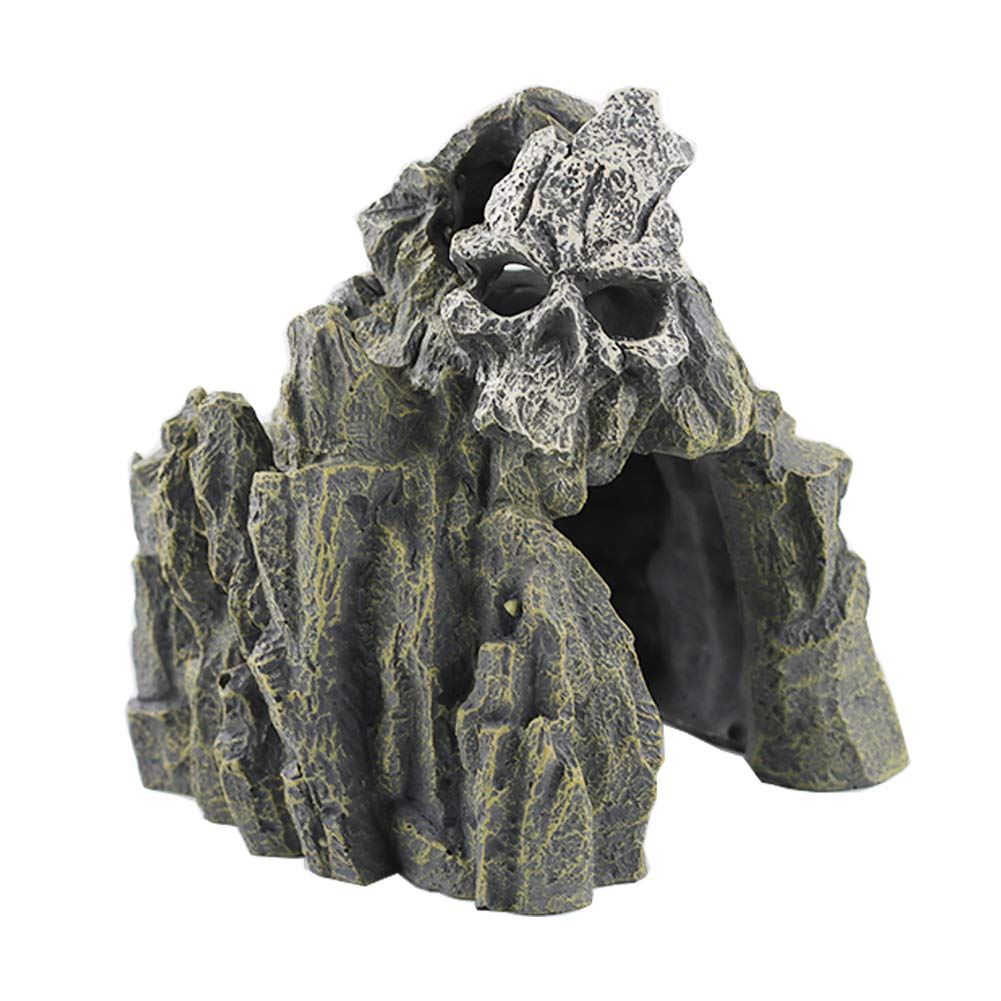 Ehc Skull Mountain Aquarium Ornament Fish Tank Decorations Small Terrain Scenery Decorations For Reptile Wargaming