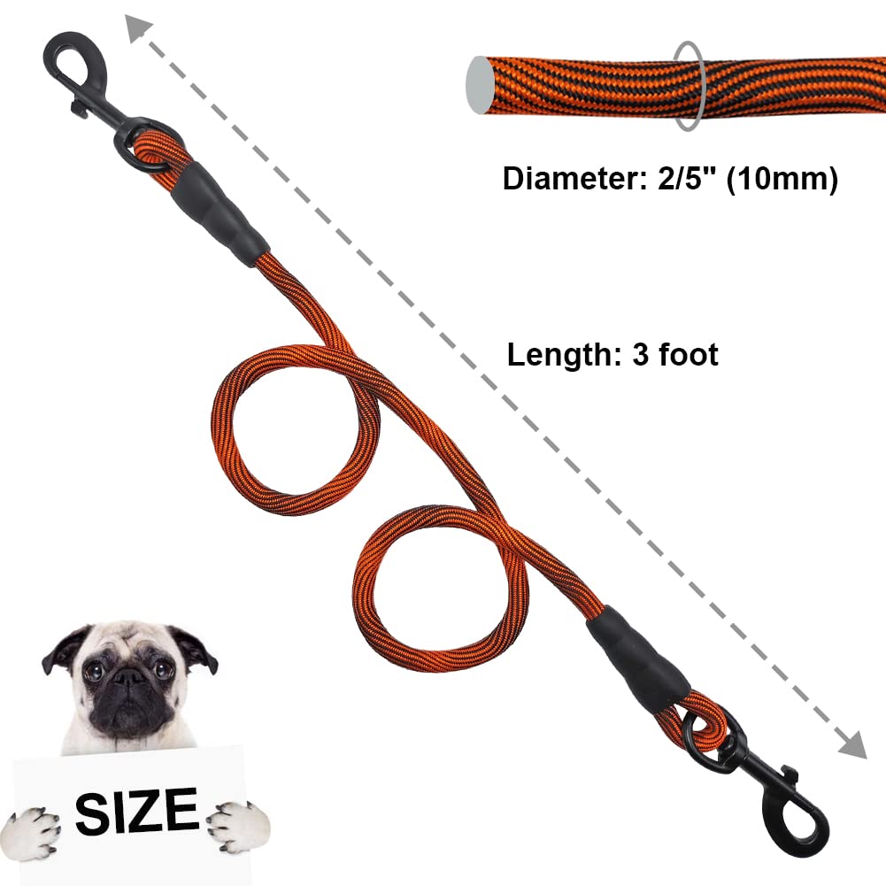 Btinesful 3Ft Dog Tie Down, Nylon Rope Short Dog Tether Indoor Training Safety Vehicle Tether For Large Medium Strong Puppy