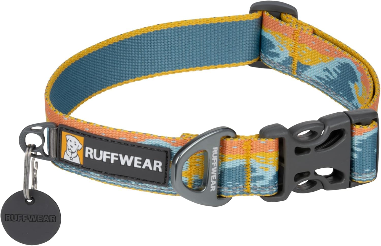 Ruffwear, Crag Dog Collar, Reflective and Comfortable Collar for Everyday Use, Rising Wave, 14''-20''