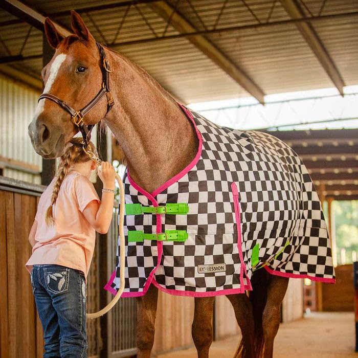Jeffers Expression 1200 Denier Standard Neck Turnout Blanket, Skater Cowgirl, 72 - Waterproof, Breathable Horse Blanket with 240