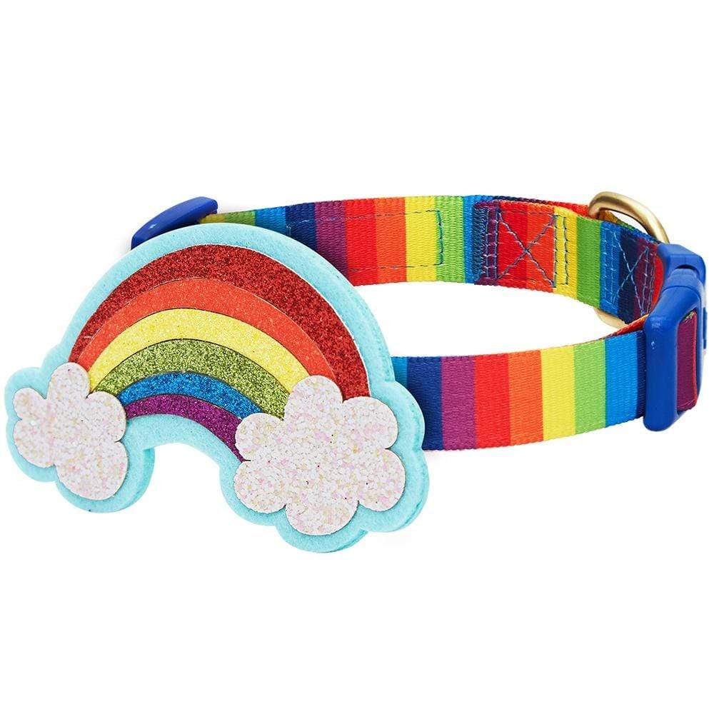 Blueberry Pet The Perfect Rainbow Adjustable Dog Collar with Blingy D  cor, Large, Neck 18''-26''