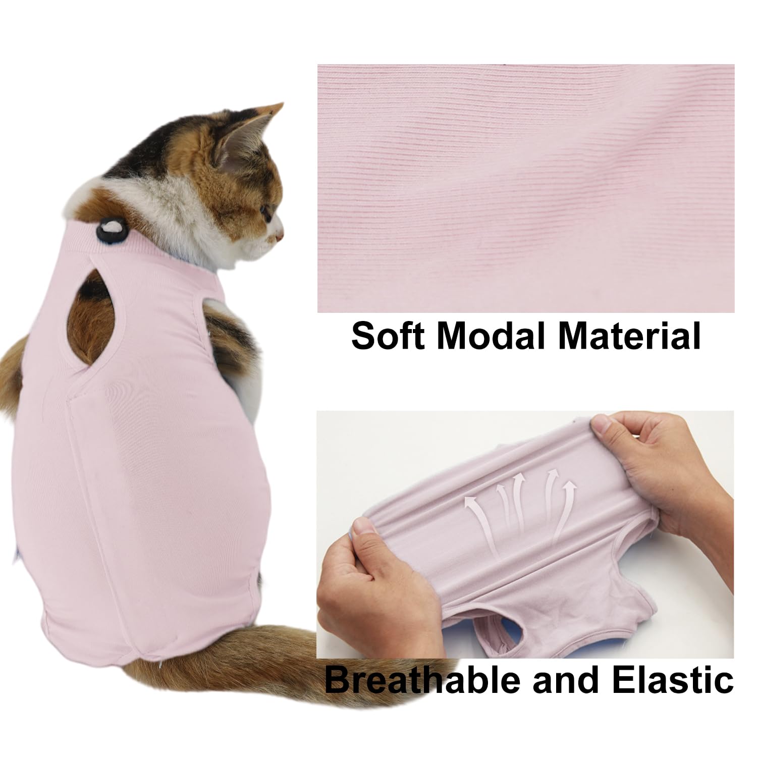 Qiyadin Cat Recovery Suit, Surgical Recovery Clothes For Abdominal Wound Or Skin Disease, Cats Onesie After Surgery And Spay, E-