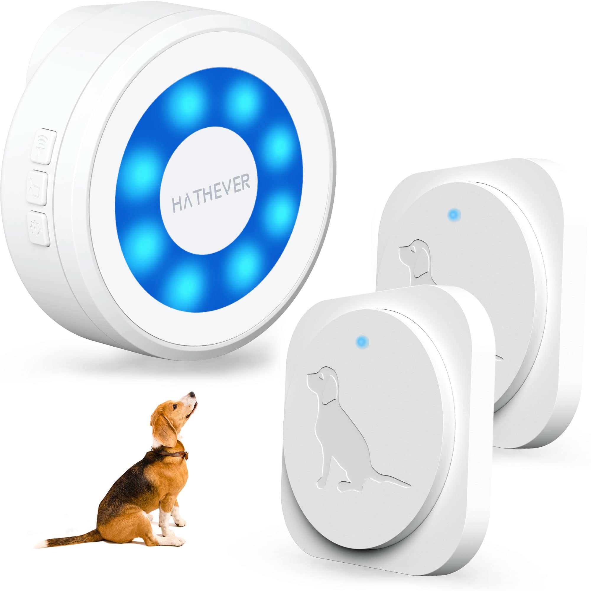 Hathever Dog Bell For Door Potty Training, Wireless Doggie Door Bell Operating At 1000 Feet With Ip65 Waterproof Touch Button, E