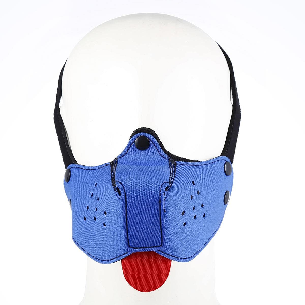 Neoprene Puppy Face Muzzle Dog Hood Mask Play Hoods Blue