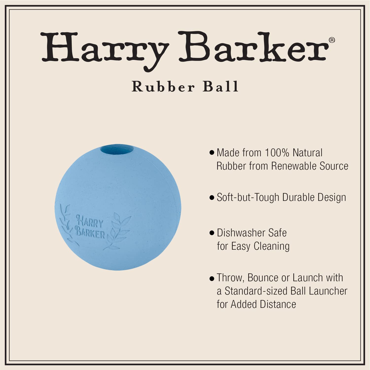 Harry Barker Rubber Balls And Rubber Chew Stick, Rubber Bone For Dogs - 2.5'' Rubber Balls - 6 Pack